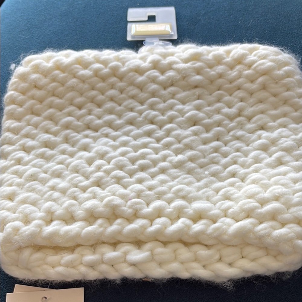 Chunky Knit White Beanie